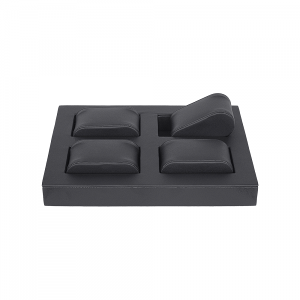 인조가죽 4칸 홀더 팔찌 시계 진열대 거치대 블랙 15x20x4cm
