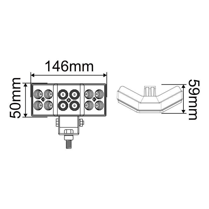 36W LED 작업등 확산광 차량용 선박용 선박 차량 야간 써치라이트 DC 12V 24V