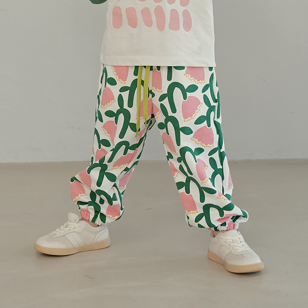 PINK FLOWER SWEAT PANTS