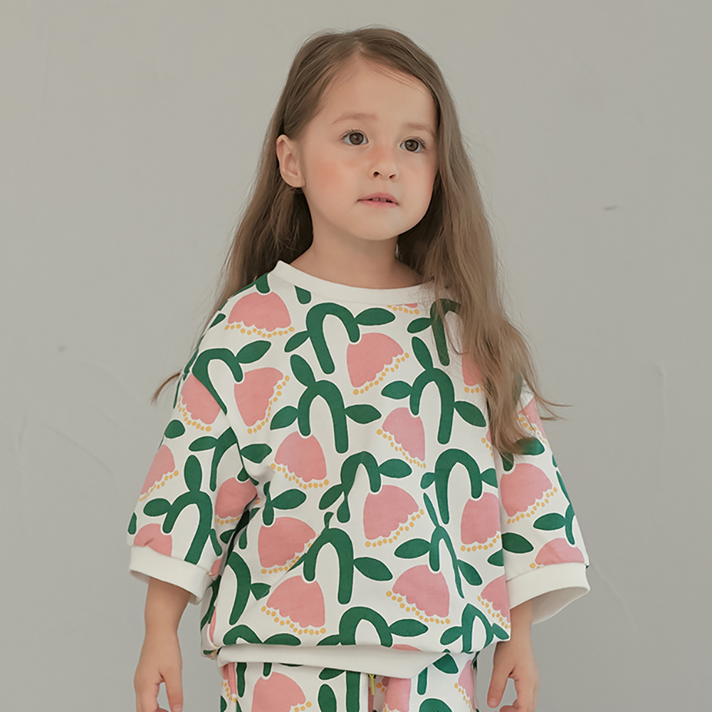 PINK FLOWER SWEAT TOP