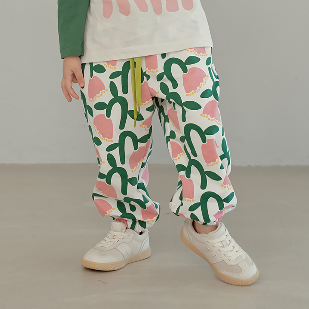 PINK FLOWER SWEAT PANTS