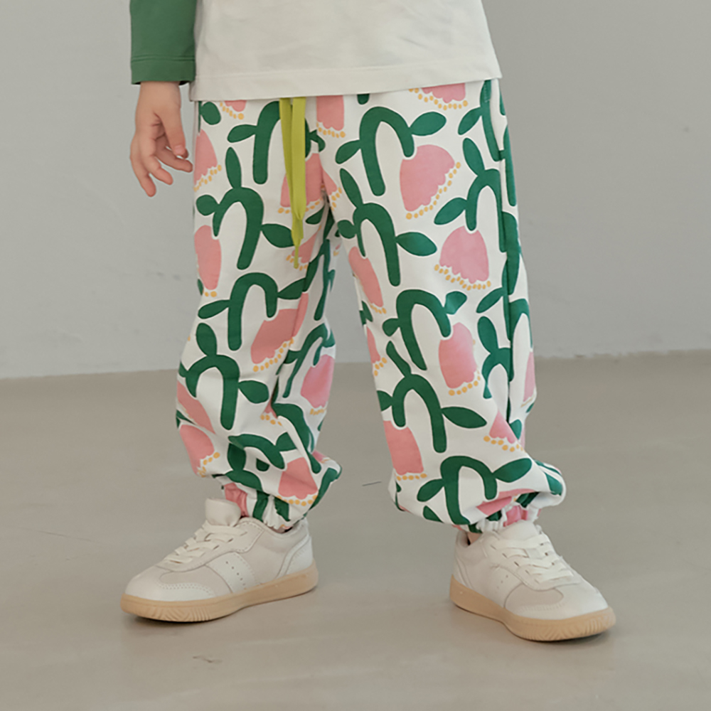 PINK FLOWER SWEAT PANTS