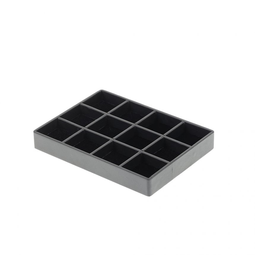 벨벳 나눔 12칸 다용도 진열대 블랙 소 20x15x2.5cm