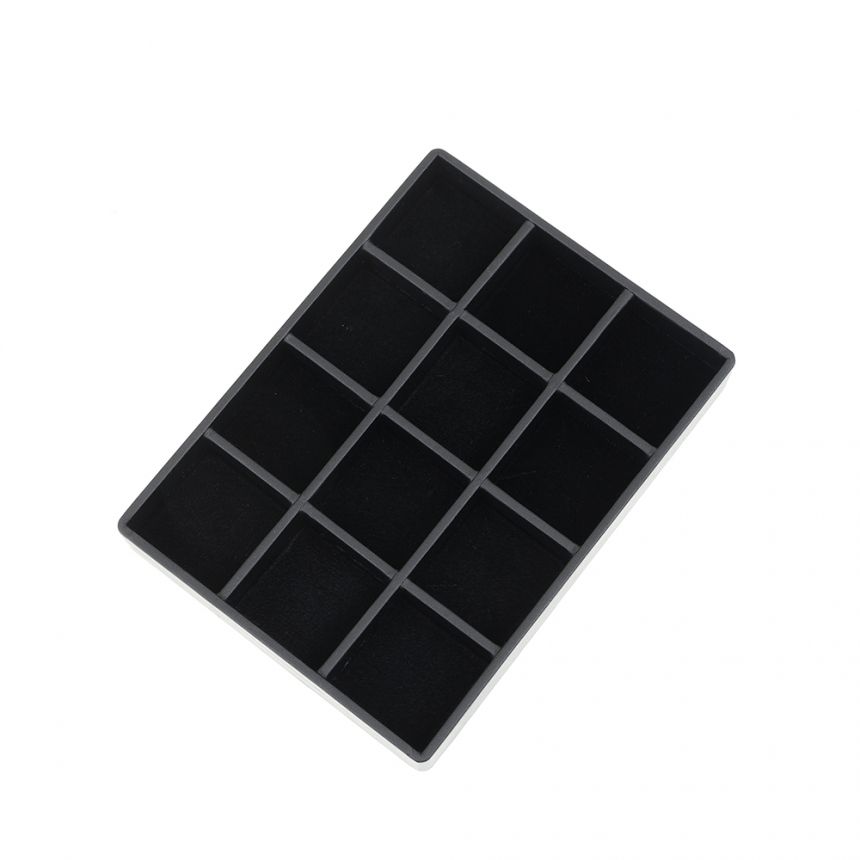 벨벳 나눔 12칸 다용도 진열대 블랙 소 20x15x2.5cm