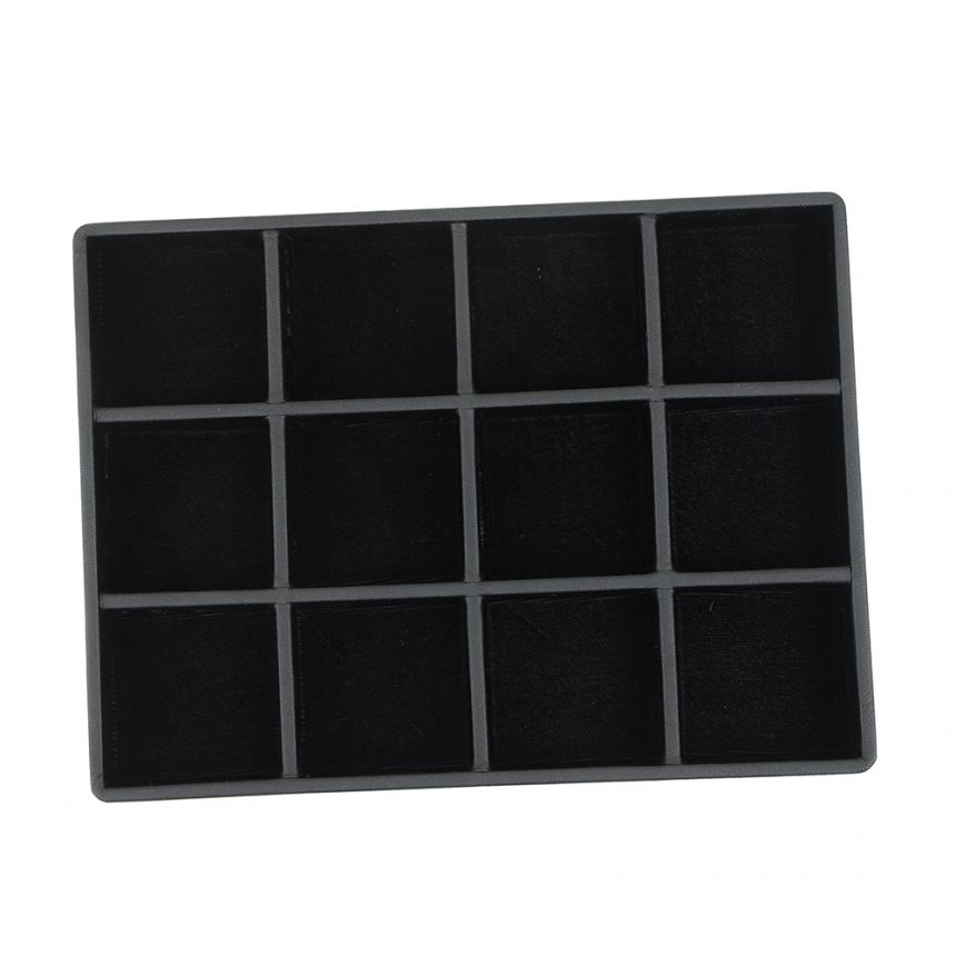 벨벳 나눔 12칸 다용도 진열대 블랙 소 20x15x2.5cm