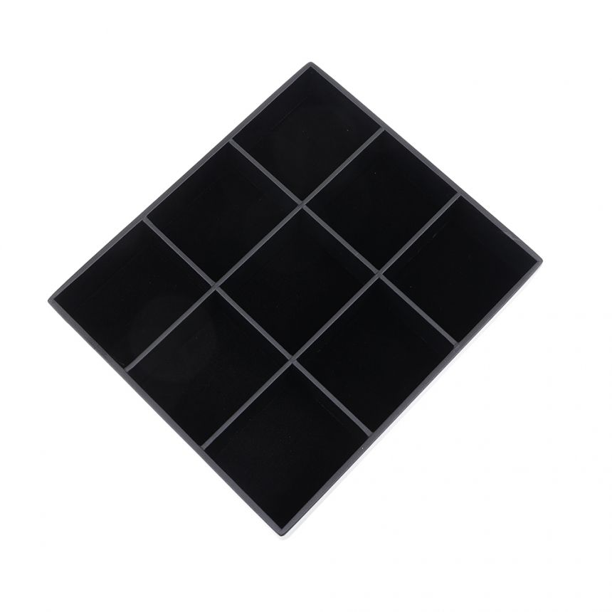 벨벳 나눔 9칸 다용도 진열대 블랙 30x26x5.5cm