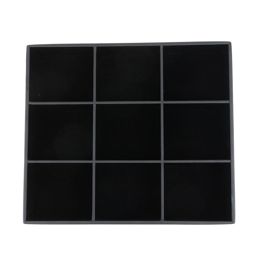 벨벳 나눔 9칸 다용도 진열대 블랙 30x26x5.5cm
