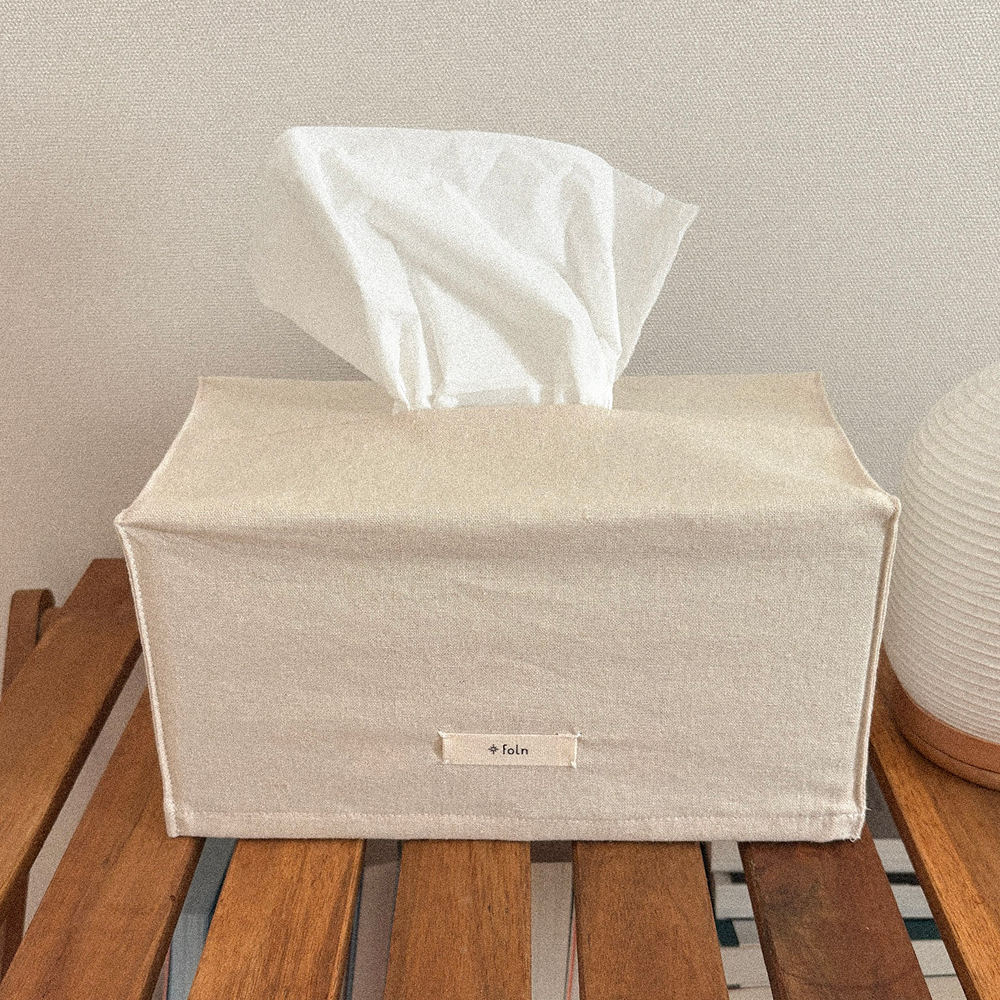 linen tissue case / ivory