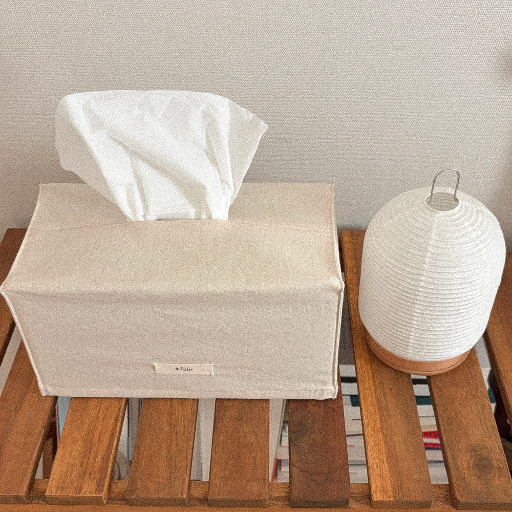 linen tissue case / ivory