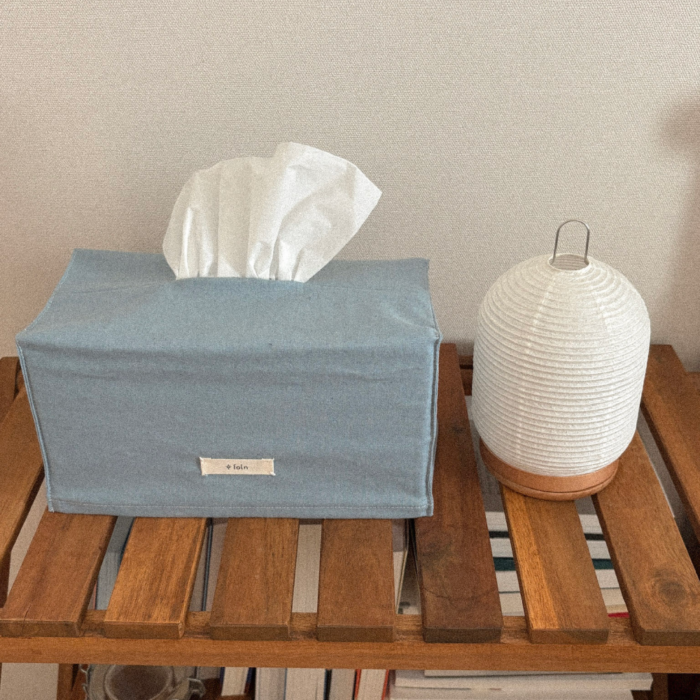 linen tissue case / blue