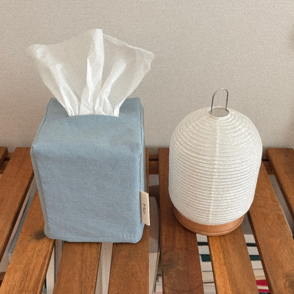 linen tissue case / blue s