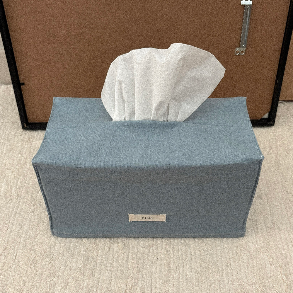 linen tissue case / blue