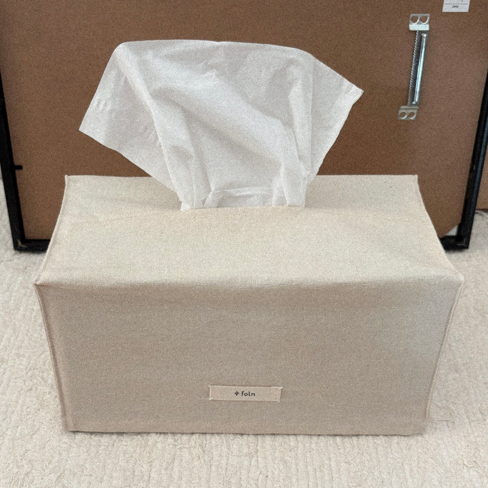 linen tissue case / ivory