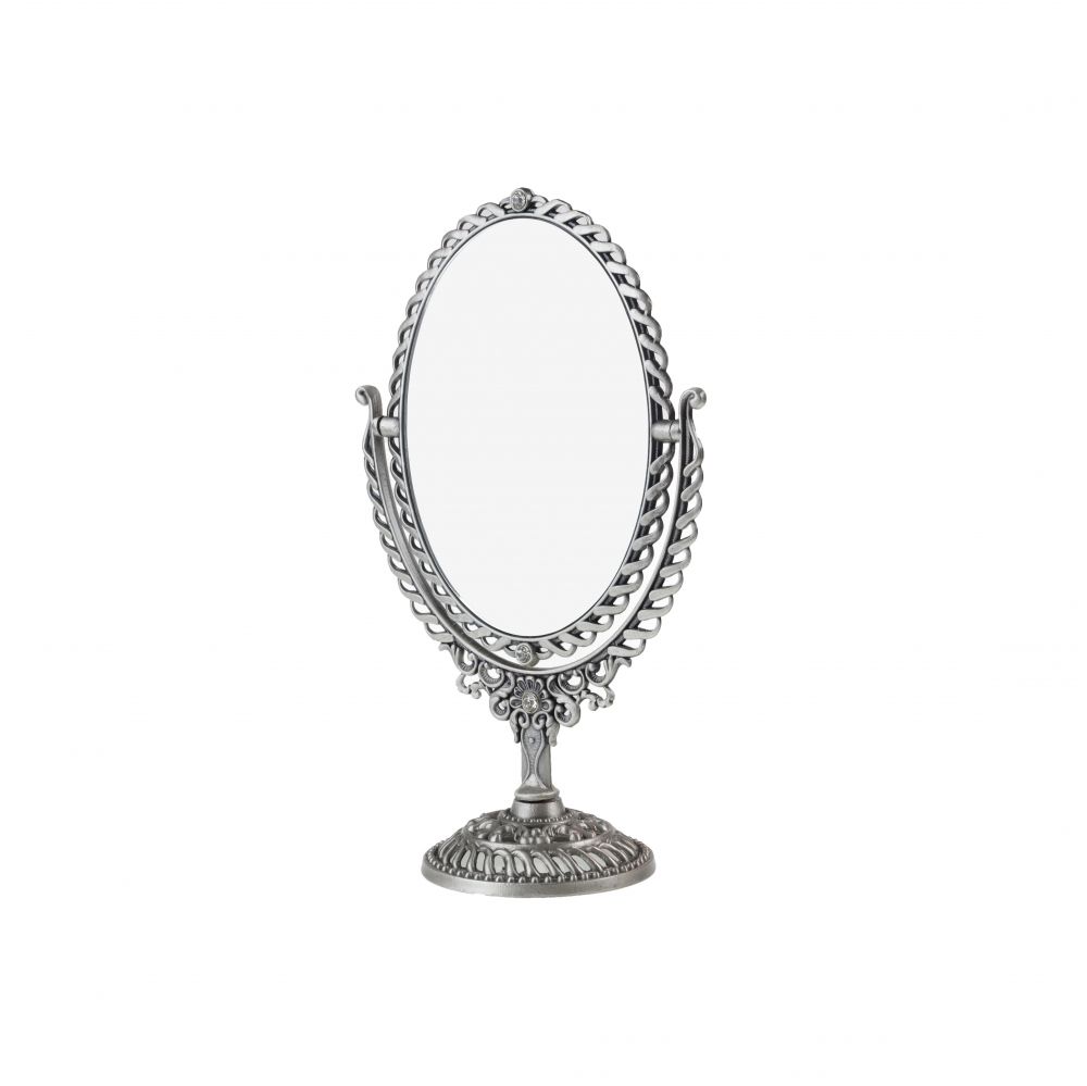 엔틱 파도 스탠드 거울 주석(은색) 중 16x9x26cm