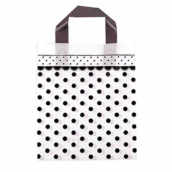 블랙 땡땡이 루프백 비닐 쇼핑백 23x27.5cm 50장