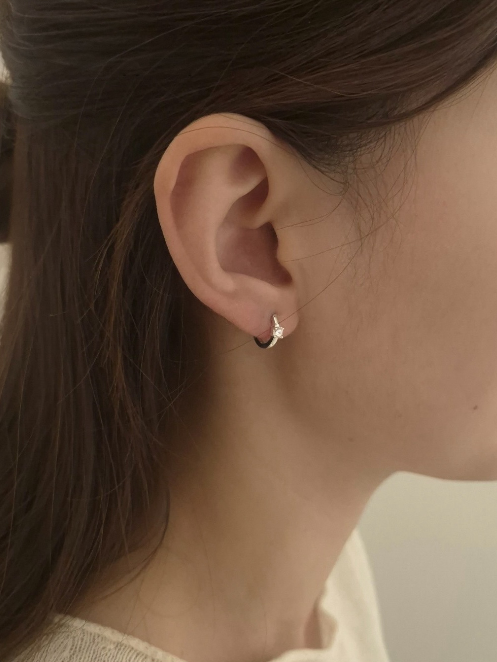 Twinkle one-touch earring • silver925