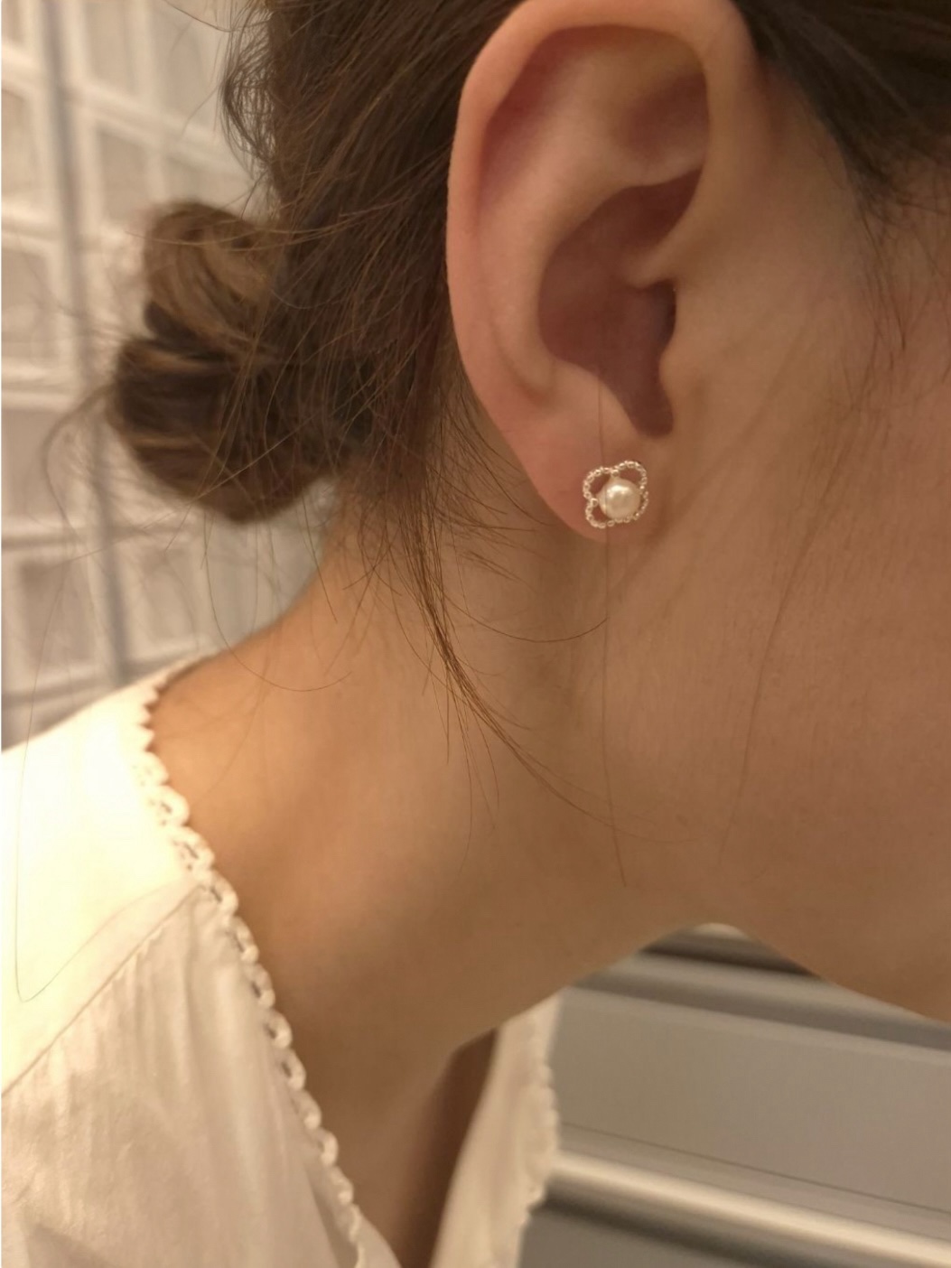Round flower earring • silver925
