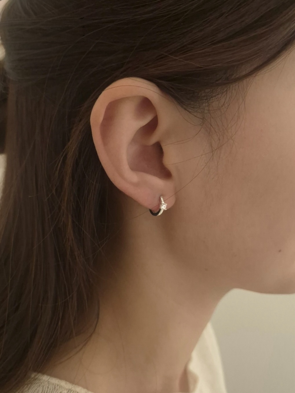 Twinkle one-touch earring • silver925