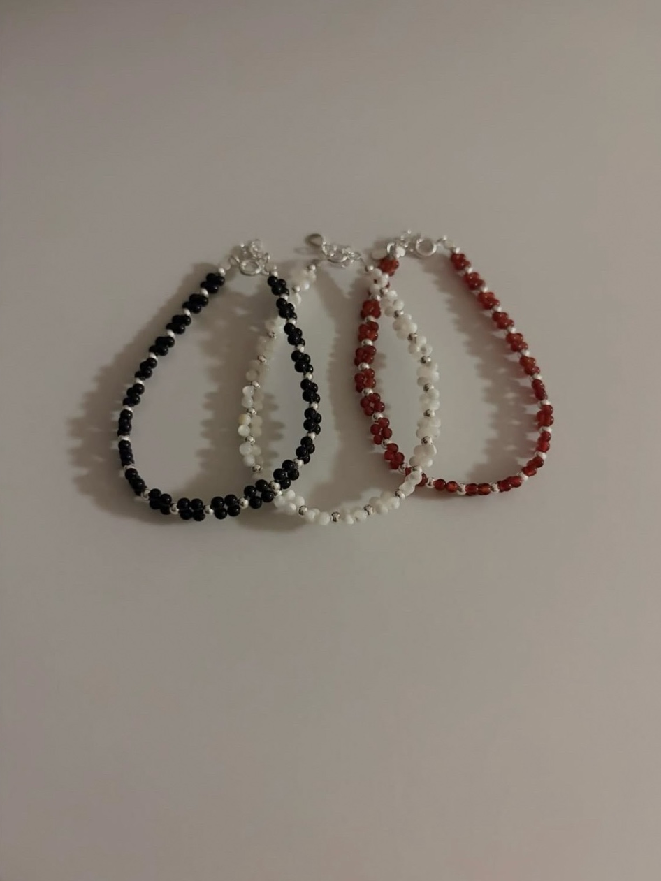 Beads flower bracelet • silver925