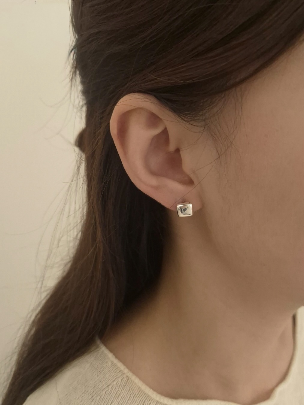 Square earring • silver925