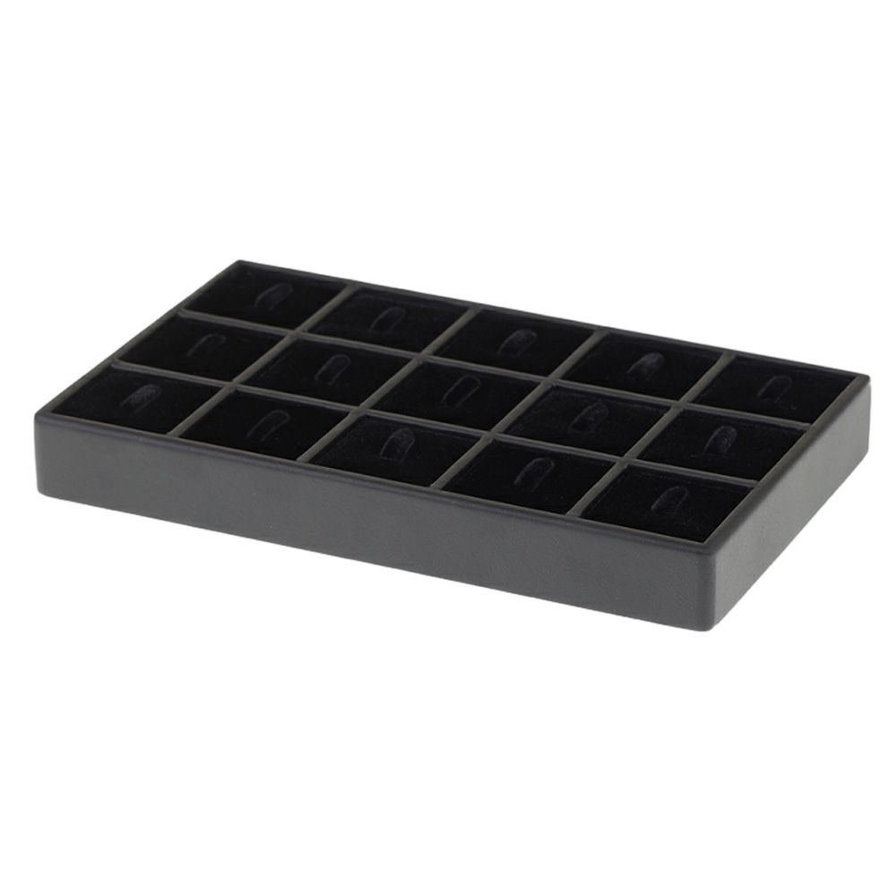 벨벳 1/15 반지 진열대 블랙 25.5x15.5x3cm