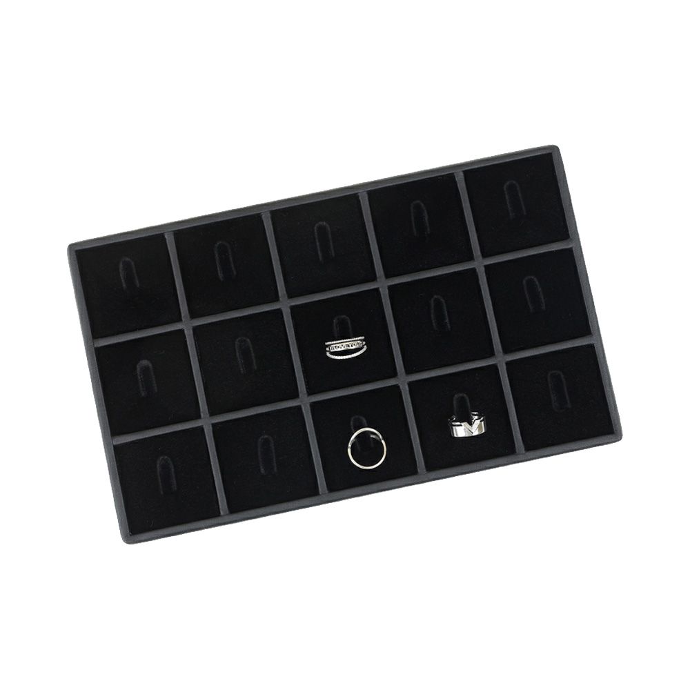 벨벳 1/15 반지 진열대 블랙 25.5x15.5x3cm