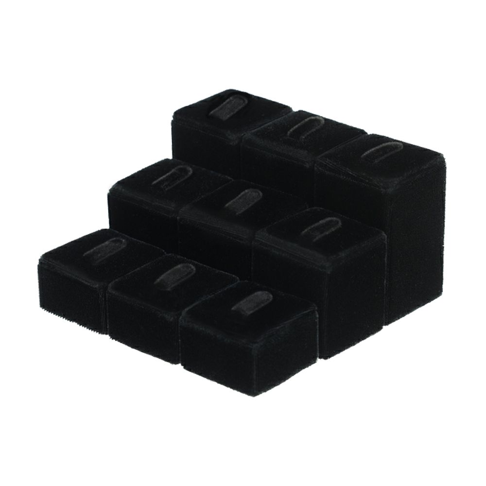 벨벳 1/9 사각 반지 진열대 블랙 12x12x5cm