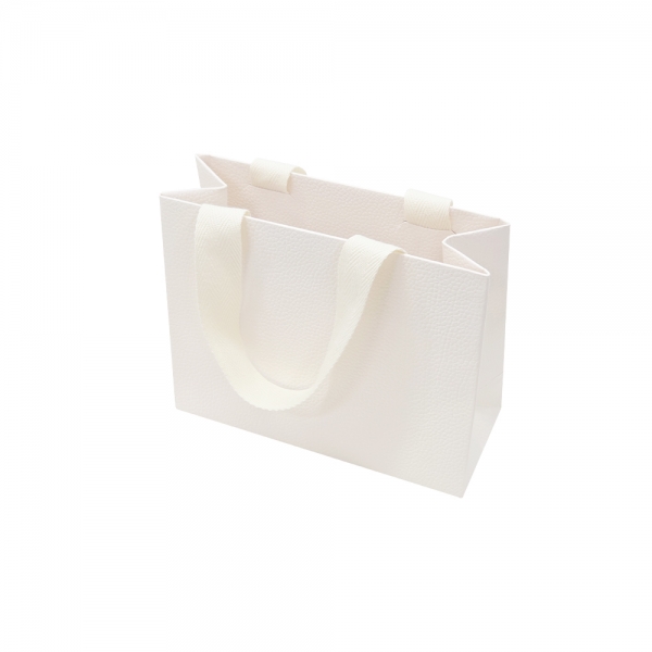 고급 엠보 가로형 쇼핑백 아이보리 15x6x12cm 10장