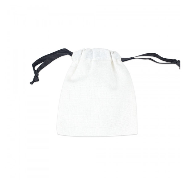 사각 검정 리본끈 면 주머니 주얼리 파우치 화이트 8 x10cm 20장