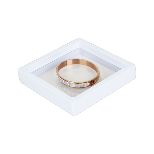 투명 주얼리 디스플레이 케이스 화이트 11x11x2cm 10개