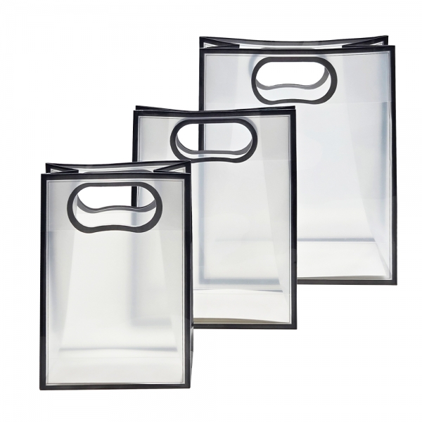 블랙라인 PVC 쇼핑백 투명 18x8x26 10장