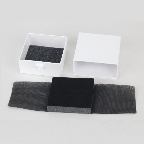 고급 슬라이드 서랍형 주얼리 케이스 상자 화이트 대 8.5x8.5x4cm 20개 1판