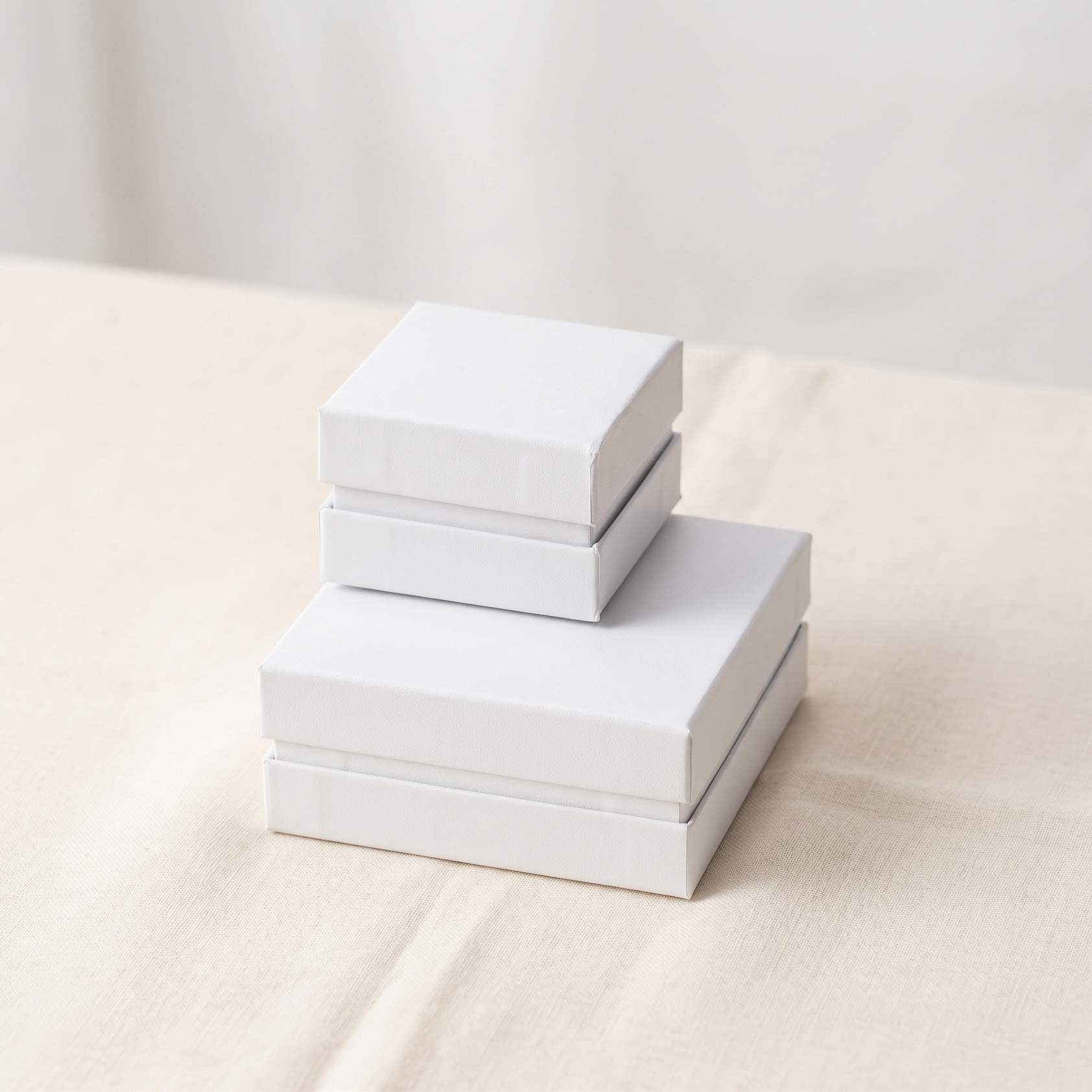 무광 더블 주얼리 케이스 액세서리 포장 선물 상자 화이트 소 6x6x4cm 20개