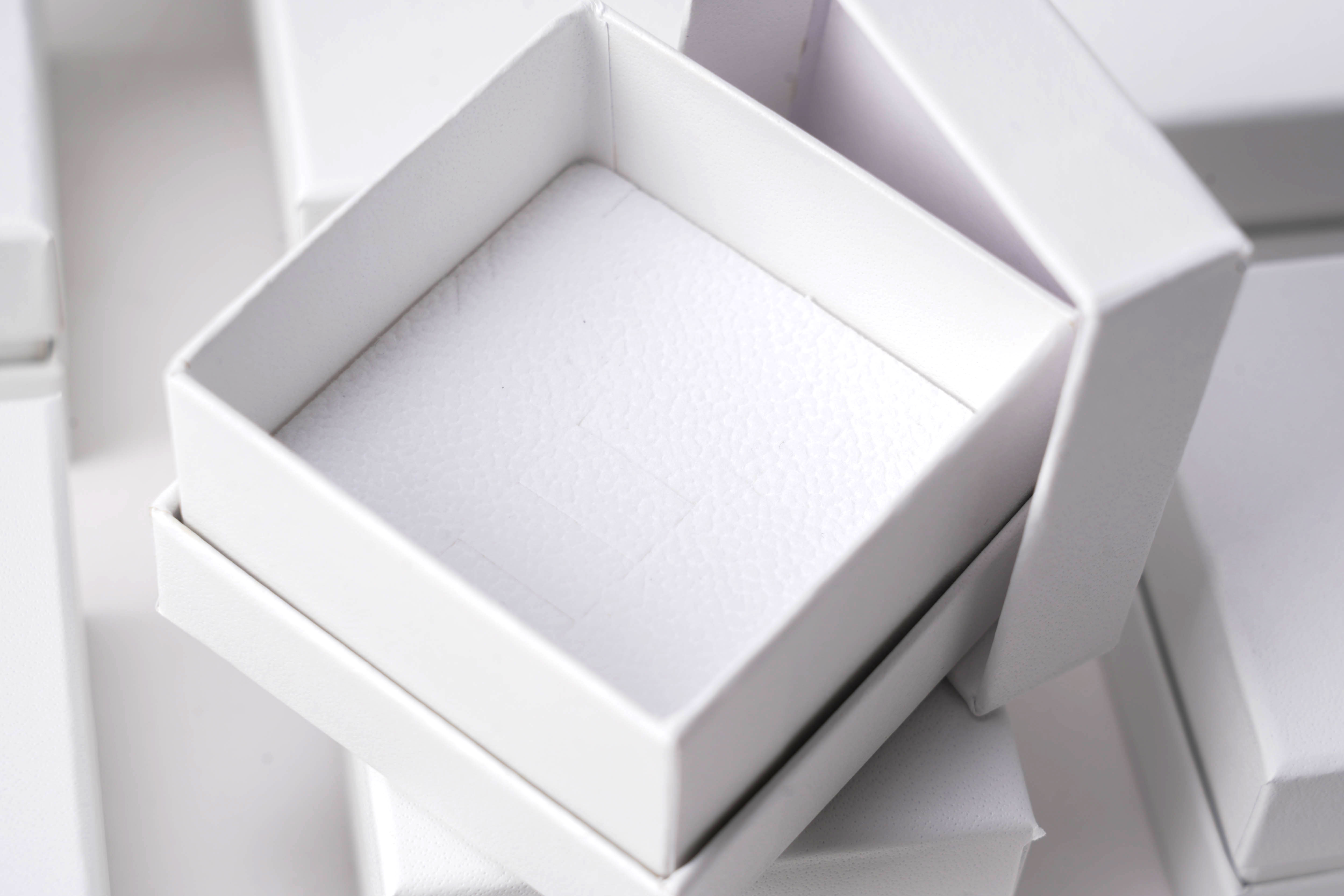 무광 더블 주얼리 케이스 액세서리 포장 선물 상자 화이트 소 6x6x4cm 20개