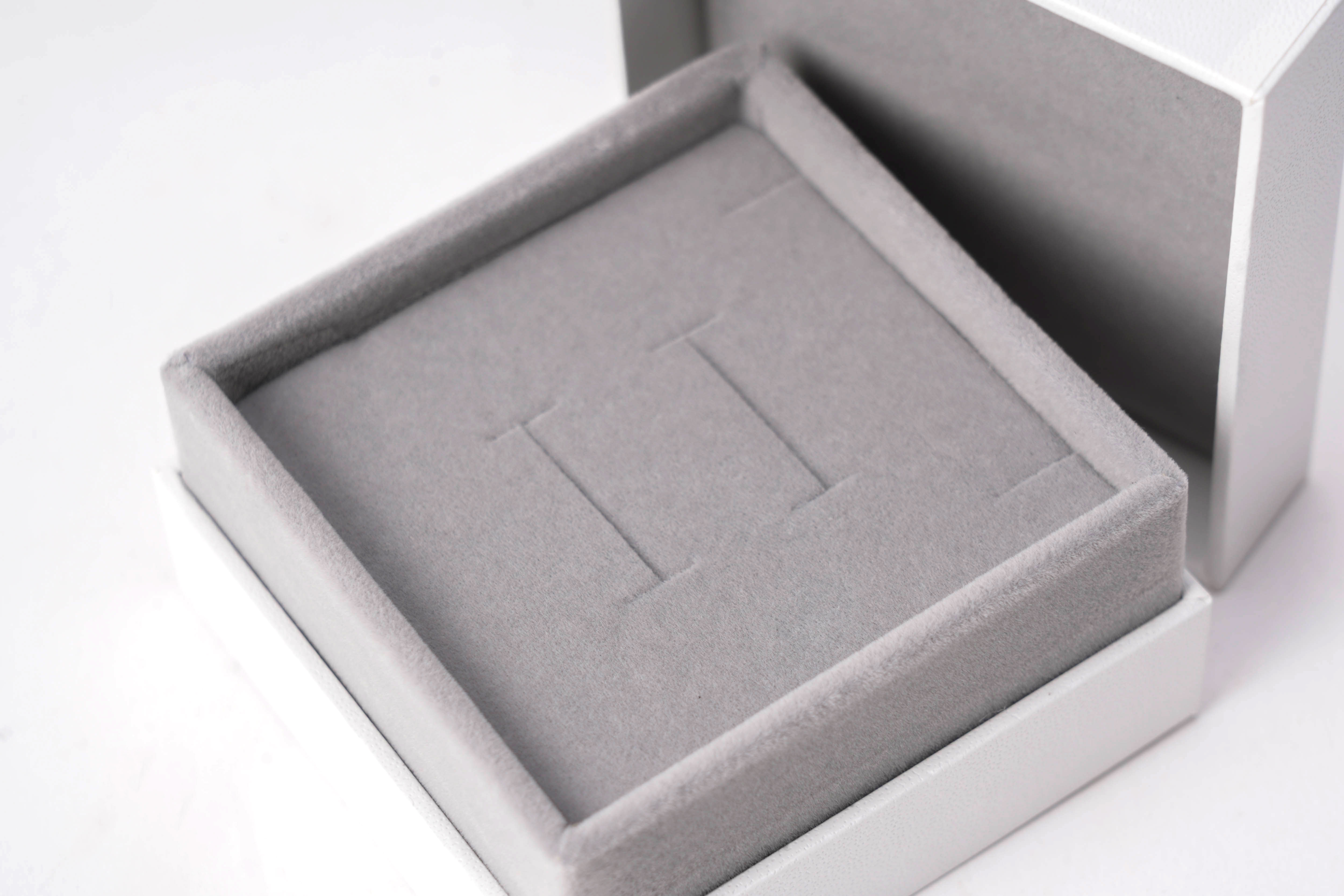 투톤 주얼리 케이스 화이트/그레이 대 10x10x4.5cm 5개