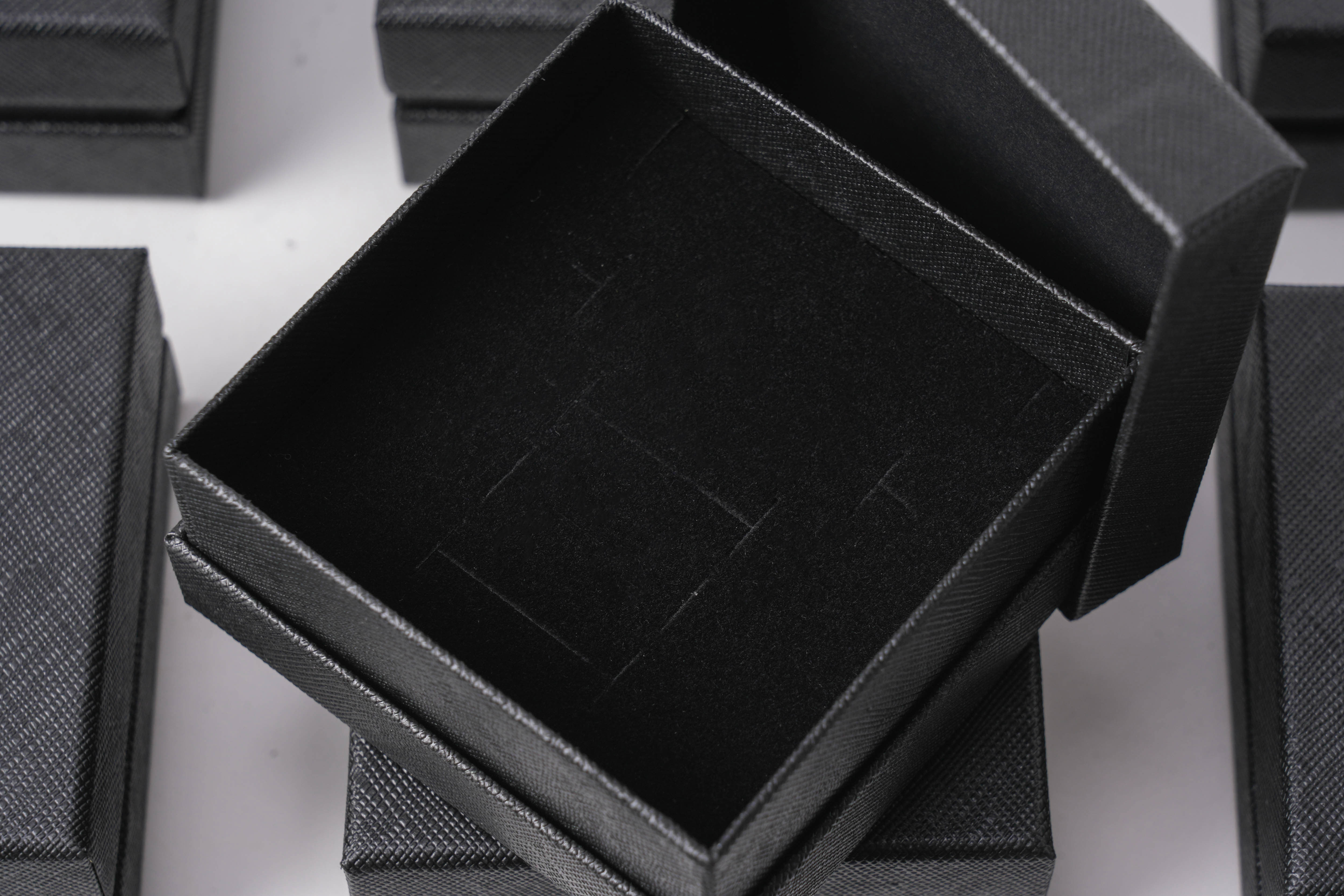 고급 투톤 주얼리 케이스 액세서리 포장 선물 상자 블랙 중 8x8x4cm 20개