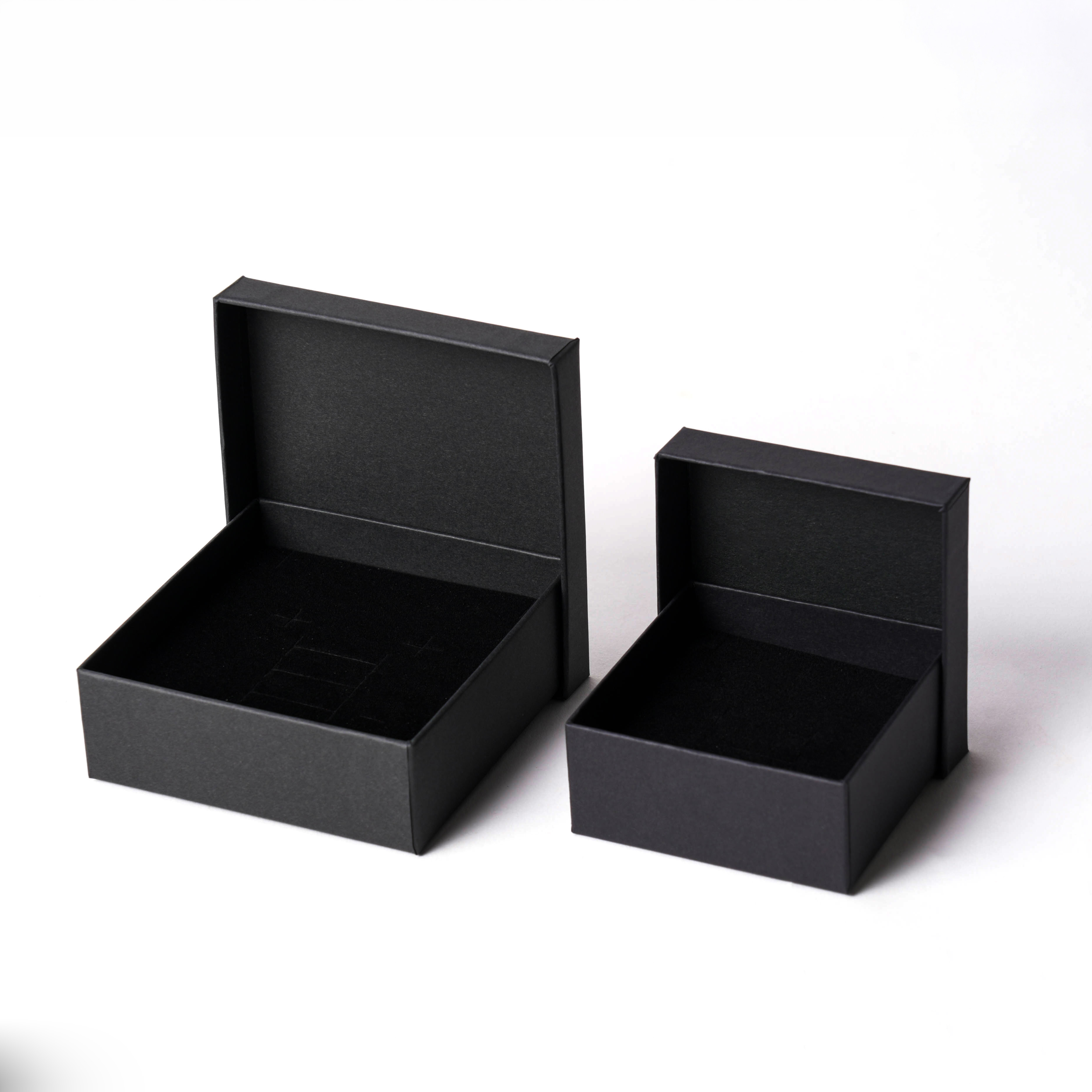 고급 정사각 주얼리 세트 케이스 상자 블랙 8x8x3.5cm 20개