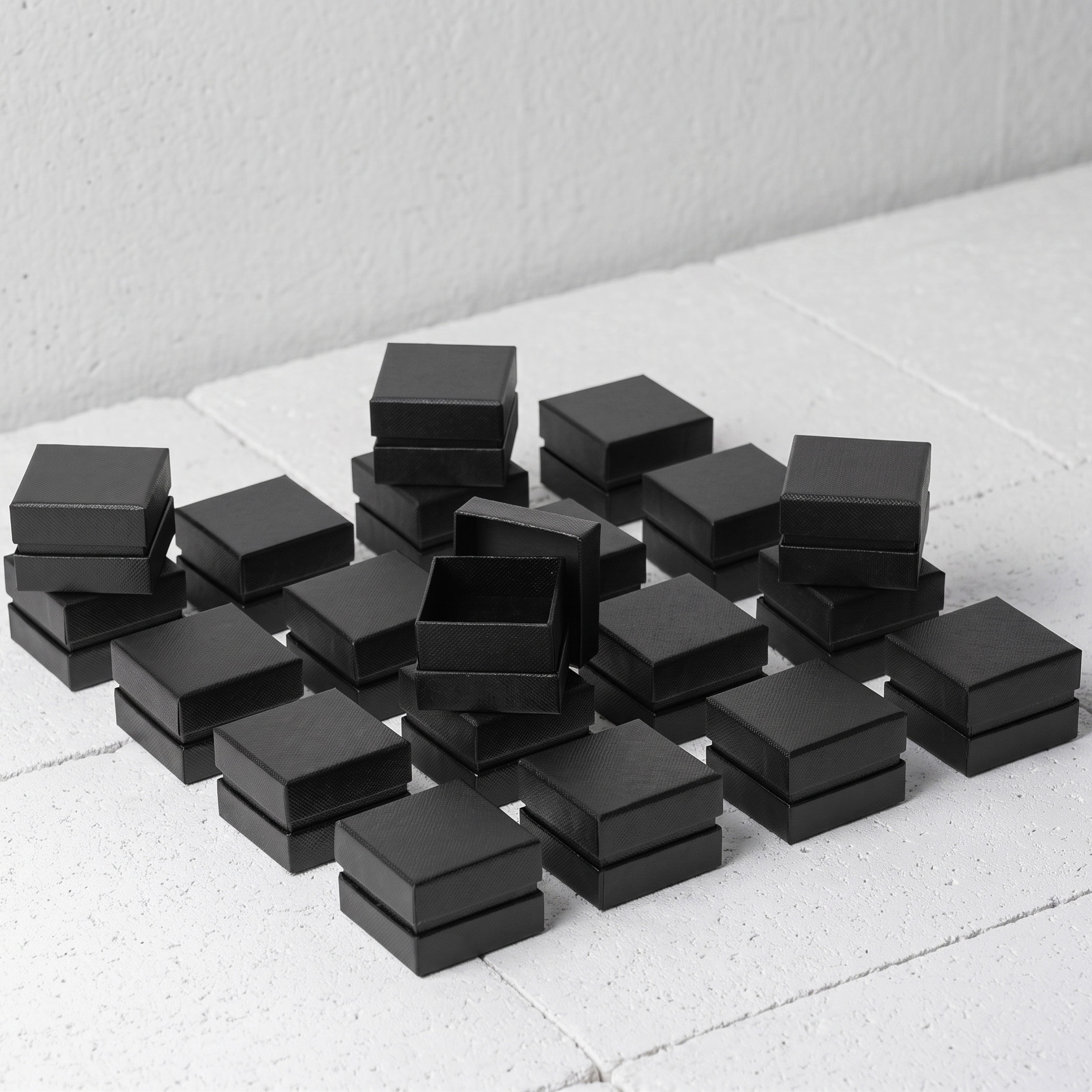 고급 투톤 주얼리 케이스 액세서리 포장 선물 상자 블랙 소 5.5x5.5x4cm 20개