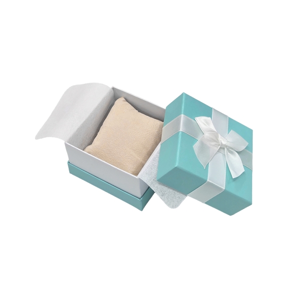리본 쿠션 주얼리 케이스 선물 상자 민트 9x9x5.5cm 10개 1판