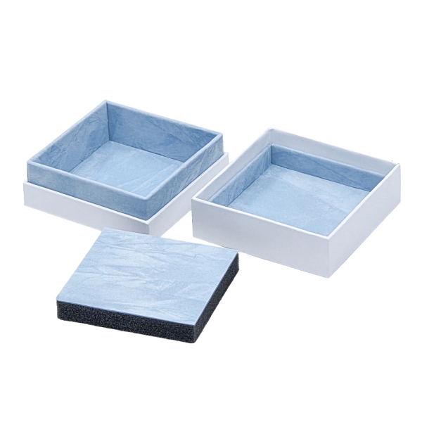 고급 투톤 주얼리 케이스 화이트/블루 8.5x8.5x4.5cm 10개