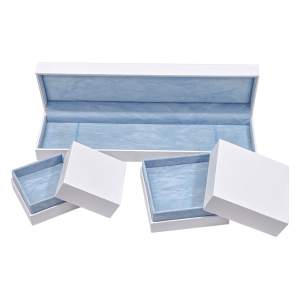 고급 투톤 주얼리 케이스 화이트/블루 6.5x6.5x4.5cm 10개