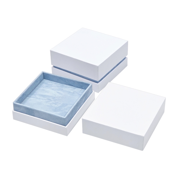 고급 투톤 주얼리 케이스 화이트/블루 8.5x8.5x4.5cm 10개