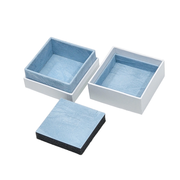 고급 투톤 주얼리 케이스 화이트/블루 6.5x6.5x4.5cm 10개