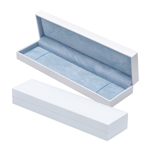 고급 투톤 비드 목걸이 주얼리 케이스 화이트/블루 26x7x3.5cm 5개