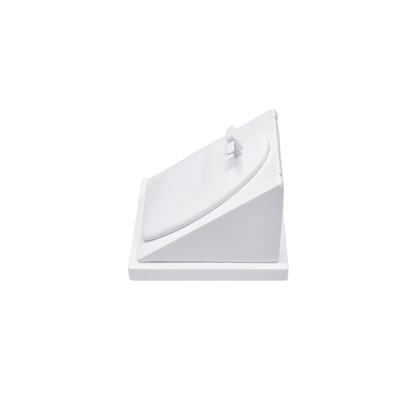 인조가죽 사각 경사 목걸이 귀걸이 세트 진열대 화이트 10x10x7.5cm