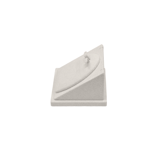 린넨 사각 경사 목걸이 귀걸이 세트 진열대 베이지 10x10x7.5cm