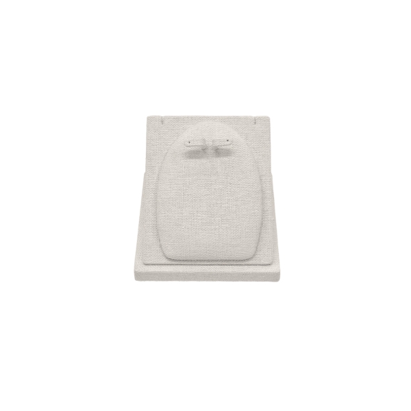 린넨 사각 경사 목걸이 귀걸이 세트 진열대 베이지 10x10x7.5cm
