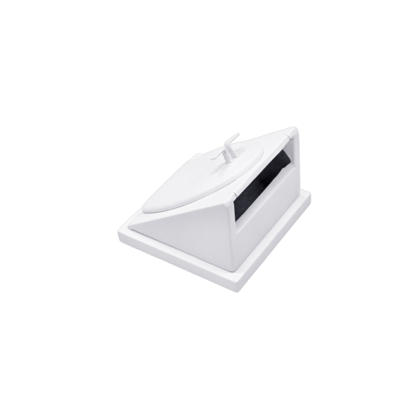 인조가죽 사각 경사 목걸이 귀걸이 세트 진열대 화이트 10x10x7.5cm