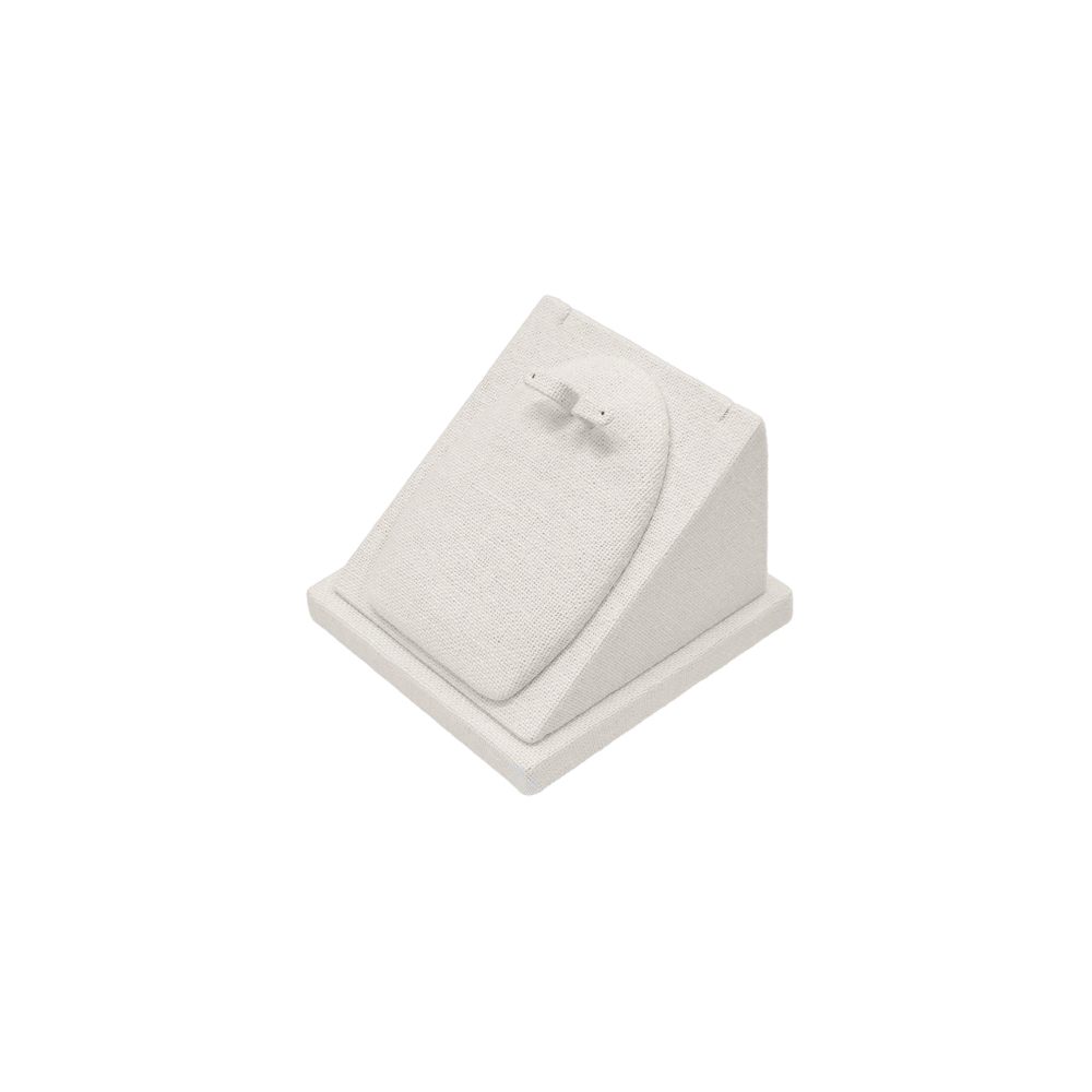 린넨 사각 경사 목걸이 귀걸이 세트 진열대 베이지 10x10x7.5cm