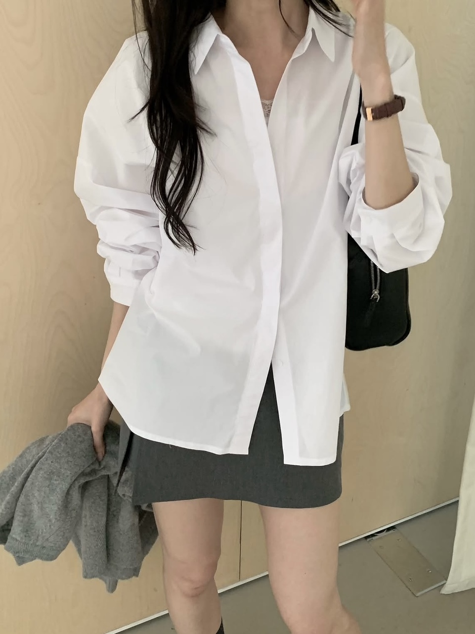 시즈 루즈핏 오픈넥 레이어드 셔츠 / 로웰샵